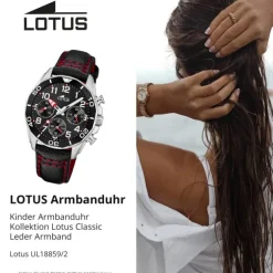 Lotus Jugend Kinderuhr Leder schwarz Lotus Classic Armbanduhr UL18859/2