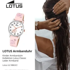 Lotus Jugend Kinderuhr Leder rosa Lotus Classic Armbanduhr UL18863/2