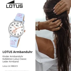 Lotus Jugend Kinderuhr Leder hellblau Lotus Classic Armbanduhr UL18863/3