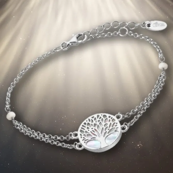 LOTUS Silver - Damen Armband Lebensbaum perlmutt aus 925 Silber JLP1678-2-1