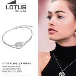 LOTUS Silver - Damen Armband Lebensbaum perlmutt aus 925 Silber JLP1678-2-1