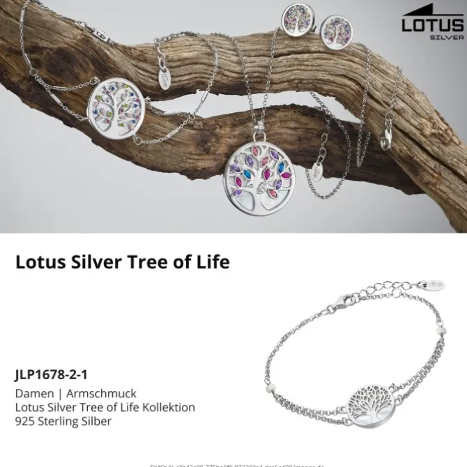 LOTUS Silver - Damen Armband Lebensbaum perlmutt aus 925 Silber JLP1678-2-1