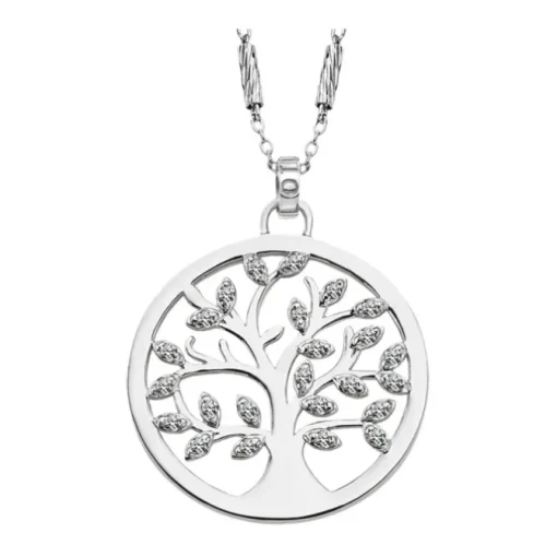 LOTUS Silver - Damen Halskette Lebensbaum weiß aus 925 Silber JLP1892-1-1