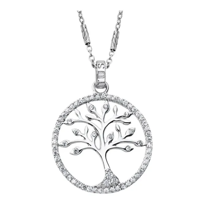 LOTUS Silver - Damen Halskette Lebensbaum weiß aus 925 Silber JLP1780-1-1