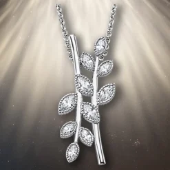 LOTUS Silver - Damen Halskette Zweige weiß aus 925 Silber JLP1783-1-1