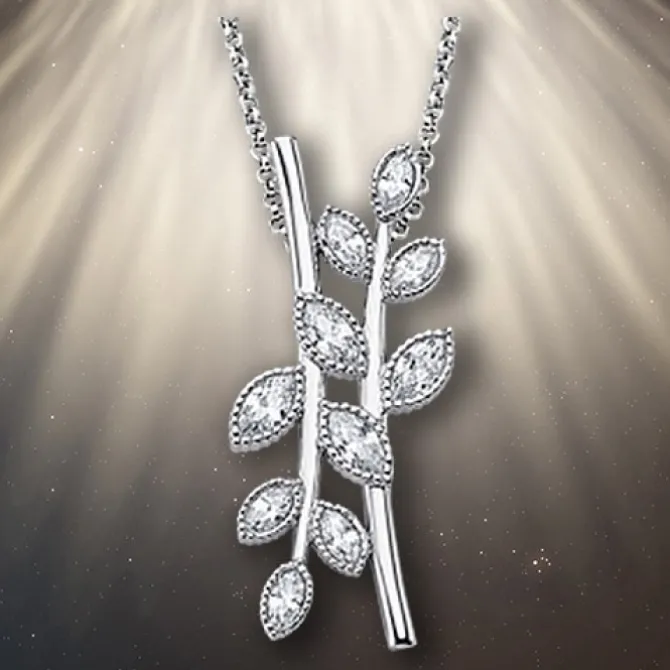 LOTUS Silver - Damen Halskette Zweige weiß aus 925 Silber JLP1783-1-1