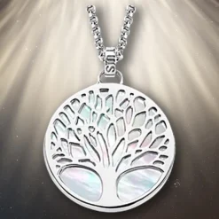 LOTUS Silver - Damen Halskette Lebensbaum perlmutt aus 925 Silber JLP1678-1-1