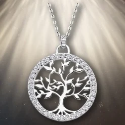 LOTUS Silver - Damen Halskette Lebensbaum weiß aus 925 Silber JLP1746-1-1