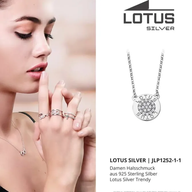 LOTUS Silver - Damen Halskette Rund weiß aus 925 Silber JLP1252-1-1