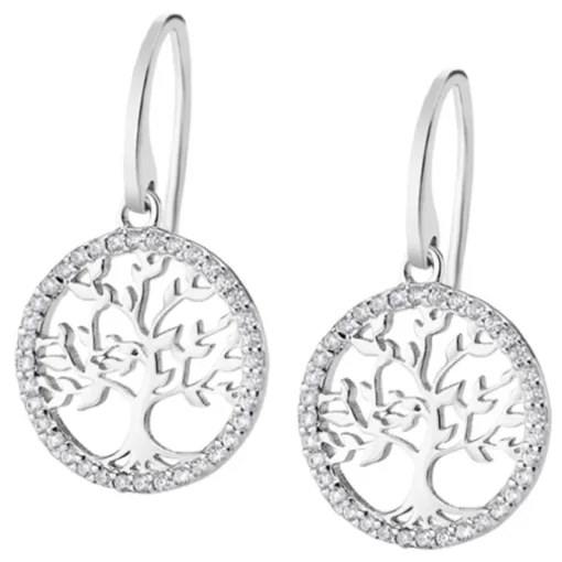 LOTUS Silver - Damen Ohrring Lebensbaum weiß Ohrhänger 925 Silber JLP1746-4-1