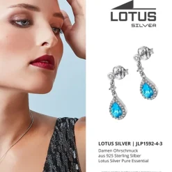 LOTUS Silver - Damen Ohrring Tropfen türkis Ohrstecker 925 Silber JLP1592-4-3