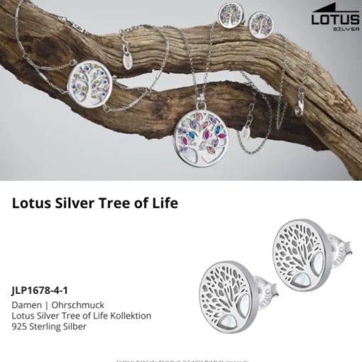 LOTUS Silver - Damen Ohrring Lebensbaum Ohrstecker aus 925 Silber JLP1678-4-1