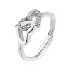 LOTUS Silver - Damen Ring Herzen weiß verstellbaren Ring 925 Silber JLP1594-3-1
