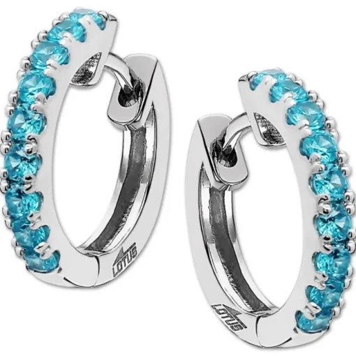 LOTUS Silver Creolen 925 Silber blau Zirkonia Lotus Silver IT Girl JLP1993-4-3