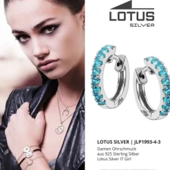 LOTUS Silver Creolen 925 Silber blau Zirkonia Lotus Silver IT Girl JLP1993-4-3