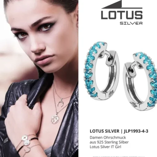 LOTUS Silver Creolen 925 Silber blau Zirkonia Lotus Silver IT Girl JLP1993-4-3
