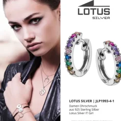 LOTUS Silver Creolen 925 Silber mehrfarbig Zirkonia IT Girl JLP1993-4-1