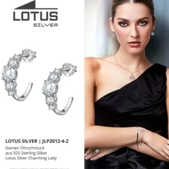 LOTUS Silver Creolen Glamour SILBER LP2012-4/2 Zirkonias JLP2012-4-2