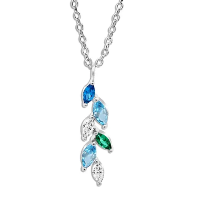 LOTUS Silver Halskette Blätter 925 Silber Lotus Silver Trendy JLP3582-1-2