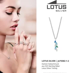 LOTUS Silver Halskette Blätter 925 Silber Lotus Silver Trendy JLP3582-1-2