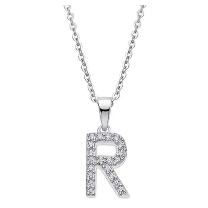 LOTUS Silver Halskette Buchstabe R 925 Silber LP1958-1/R Zirkonia JLP1958-1-R