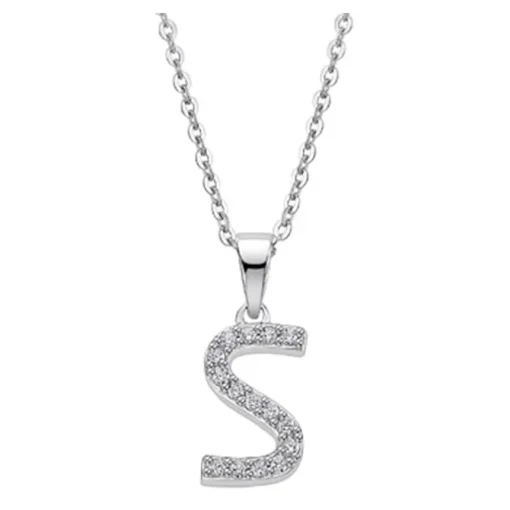 LOTUS Silver Halskette Buchstabe S 925 Silber LP1958-1/S Zirkonia JLP1958-1-S