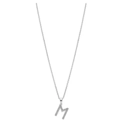 LOTUS Silver Halskette Buchstabe M 925 Silber LP1958-1/M Zirkonia JLP1958-1-M