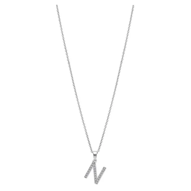 LOTUS Silver Halskette Buchstabe N 925 Silber LP1958-1/N Zirkonia JLP1958-1-N