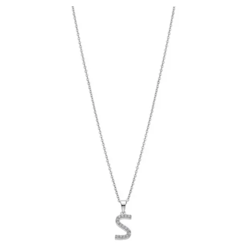 LOTUS Silver Halskette Buchstabe S 925 Silber LP1958-1/S Zirkonia JLP1958-1-S