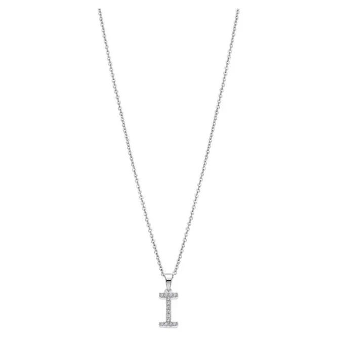 LOTUS Silver Halskette Buchstabe I 925 Silber LP1958-1/I Zirkonia JLP1958-1-I