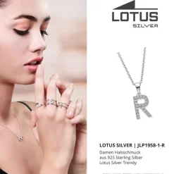 LOTUS Silver Halskette Buchstabe R 925 Silber LP1958-1/R Zirkonia JLP1958-1-R