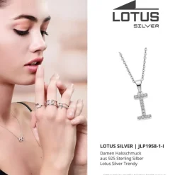 LOTUS Silver Halskette Buchstabe I 925 Silber LP1958-1/I Zirkonia JLP1958-1-I