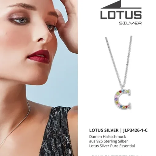 LOTUS Silver Halskette Buchstabe C Lotus Silver Pure Essential JLP3426-1-C
