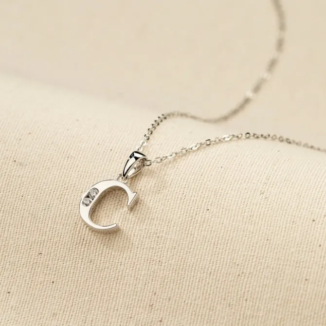 LOTUS Silver Halskette Buchstabe C 925 Silber Lotus Silver Trendy JLP3054-1-C