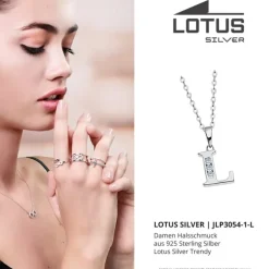 LOTUS Silver Halskette Buchstabe L 925 Silber Lotus Silver Trendy JLP3054-1-L