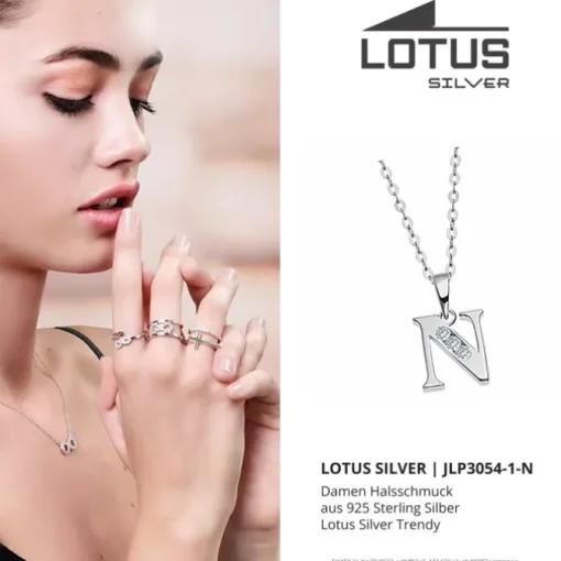 LOTUS Silver Halskette Buchstabe N 925 Silber Lotus Silver Trendy JLP3054-1-N