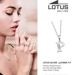 LOTUS Silver Halskette Buchstabe P 925 Silber Lotus Silver Trendy JLP3054-1-P