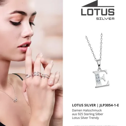 LOTUS Silver Halskette Buchstabe E 925 Silber Lotus Silver Trendy JLP3054-1-E