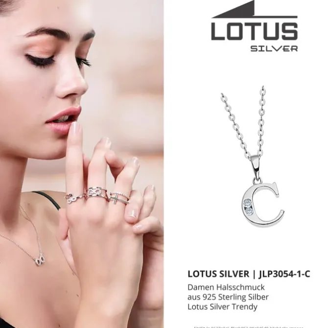 LOTUS Silver Halskette Buchstabe C 925 Silber Lotus Silver Trendy JLP3054-1-C