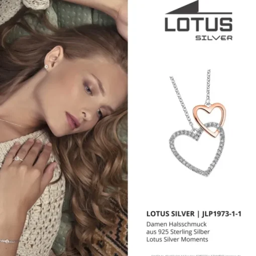 LOTUS Silver Halskette Doppelherz SILBER LP1973-1/1 rose Zirkonia JLP1973-1-1
