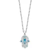 LOTUS Silver Halskette Hand der Fatima 925 Silber blau Mystic JLP1989-1-4