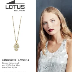 LOTUS Silver Halskette Hand der Fatima 925 Silber gold weiß Mystic JLP1989-1-2
