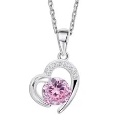 LOTUS Silver Halskette Herz 925 Silber rosa Zirkonia Pure Essential JLP3106-1-2