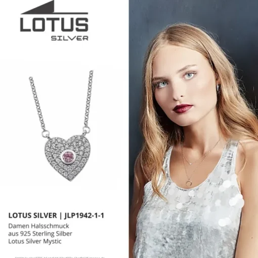 LOTUS Silver Halskette Herz 925 Silber LP1942-1/1 weiß rosa Zirkonia JLP1942-1-1