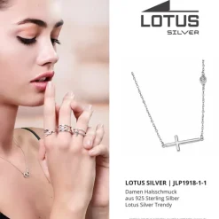 LOTUS Silver Halskette Kreuz 925 Silber LP1918-1/1 weiß Zirkonia JLP1918-1-1