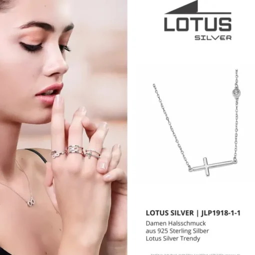 LOTUS Silver Halskette Kreuz 925 Silber LP1918-1/1 weiß Zirkonia JLP1918-1-1