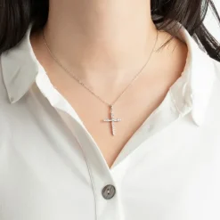 LOTUS Silver Halskette Kreuz 925 Silber weiß Zirkonia Pure Essential JLP3067-1-1