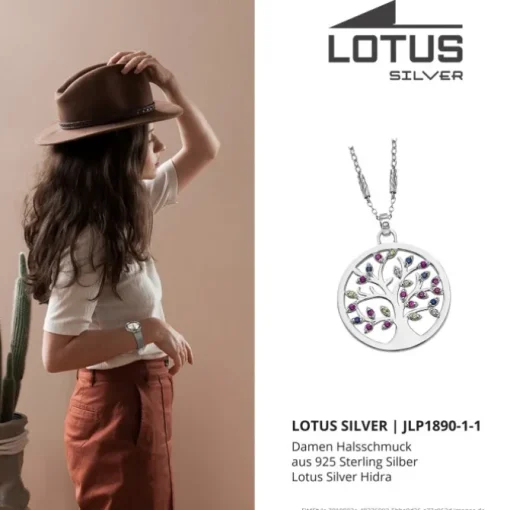 LOTUS Silver Halskette Lebensbaum SILBER LP1890-1/1 bunt Zirkonia JLP1890-1-1