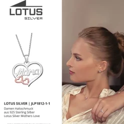LOTUS Silver Halskette Mama Herzen 925 Silber LP1812-1/1 rose JLP1812-1-1