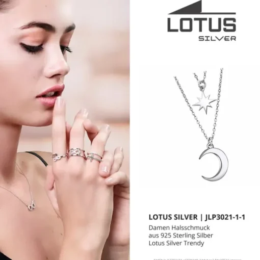 LOTUS Silver Halskette Mond Stern 925 Silber Lotus Silver Trendy JLP3021-1-1
